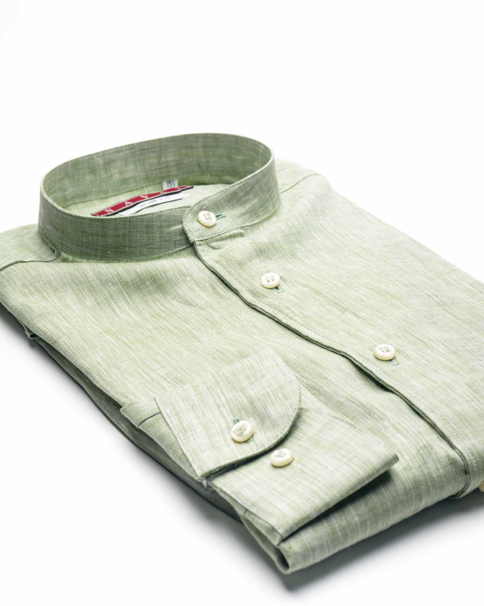 camicia coreana lino verde