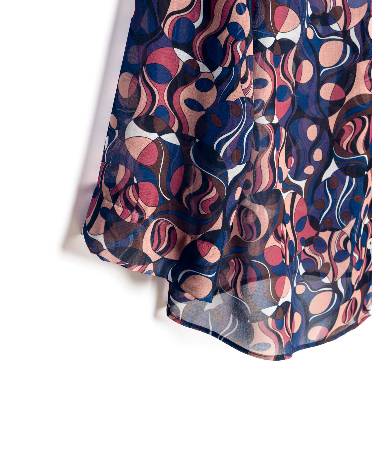 camicia viscosa stampa blu