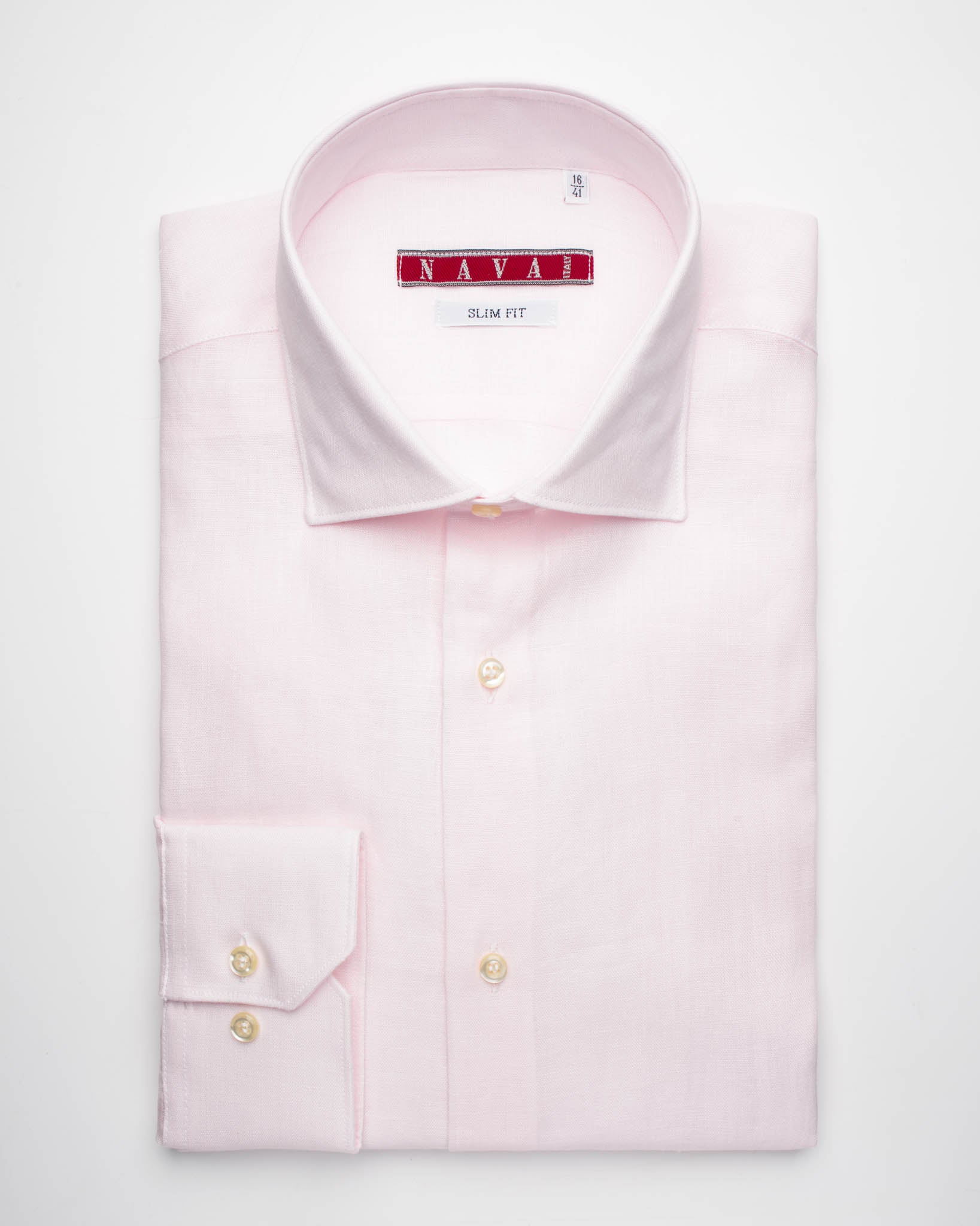 camicia uomo slim lino rosa