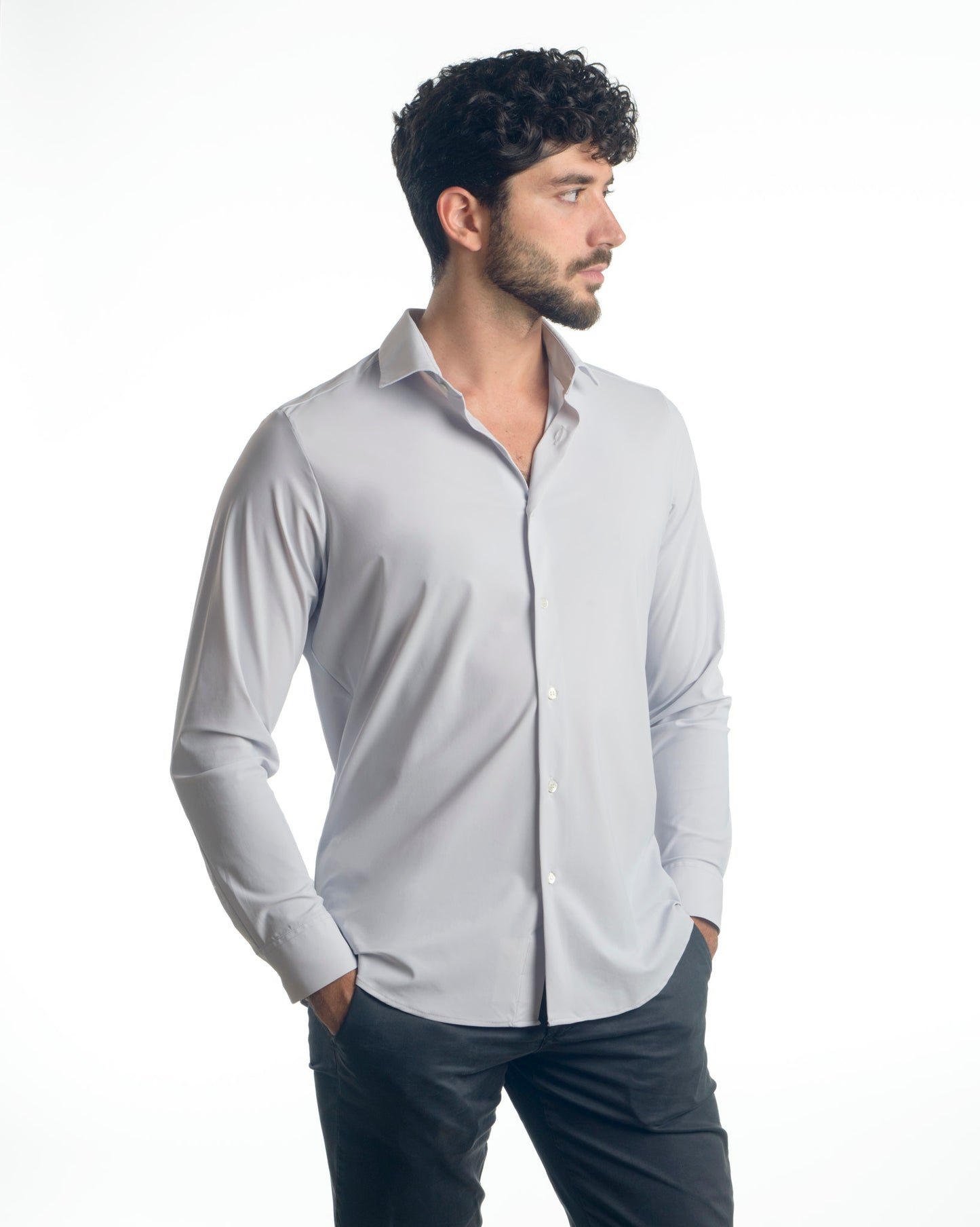 camicia microfibra elasticizzata ghiaccio