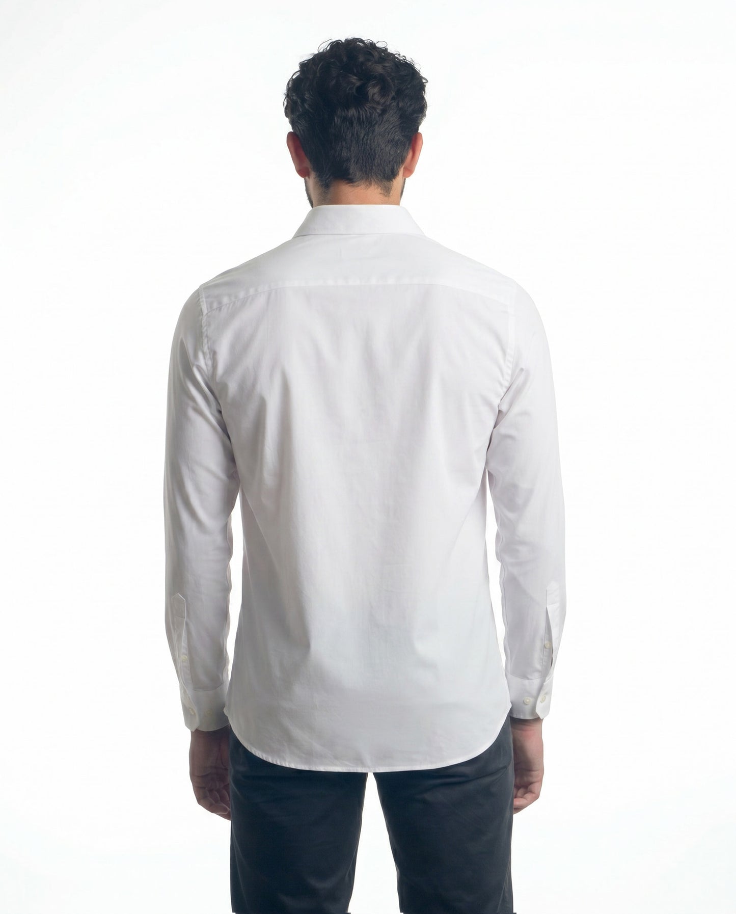 camicia uomo slim microfibra elasticizzata bianca made in italy