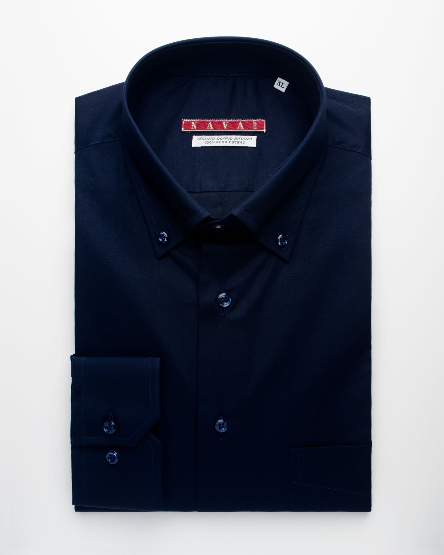 Camicia elasticizzata button down blu