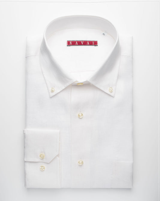 Camicia regular lino bianca