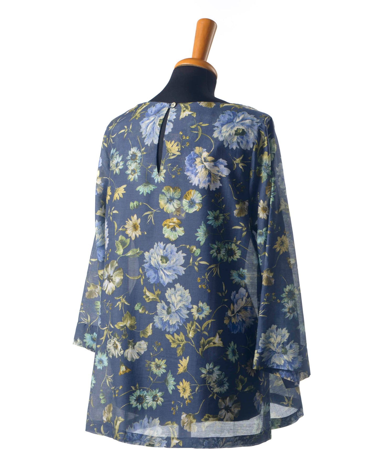 blusa donna stampa blu