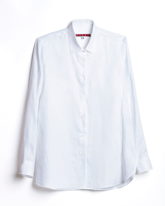 camicia donna in lino bianco made in italy