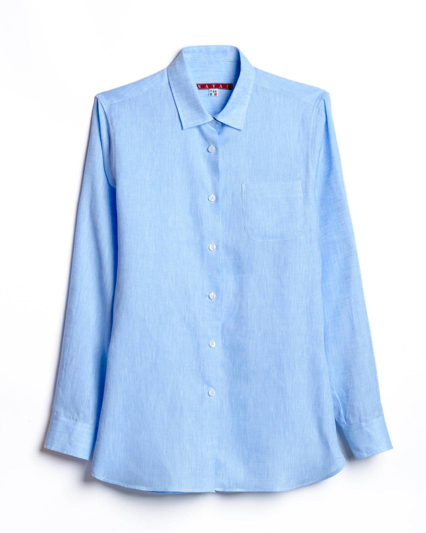 camicia donna in lino azzurro made in italy