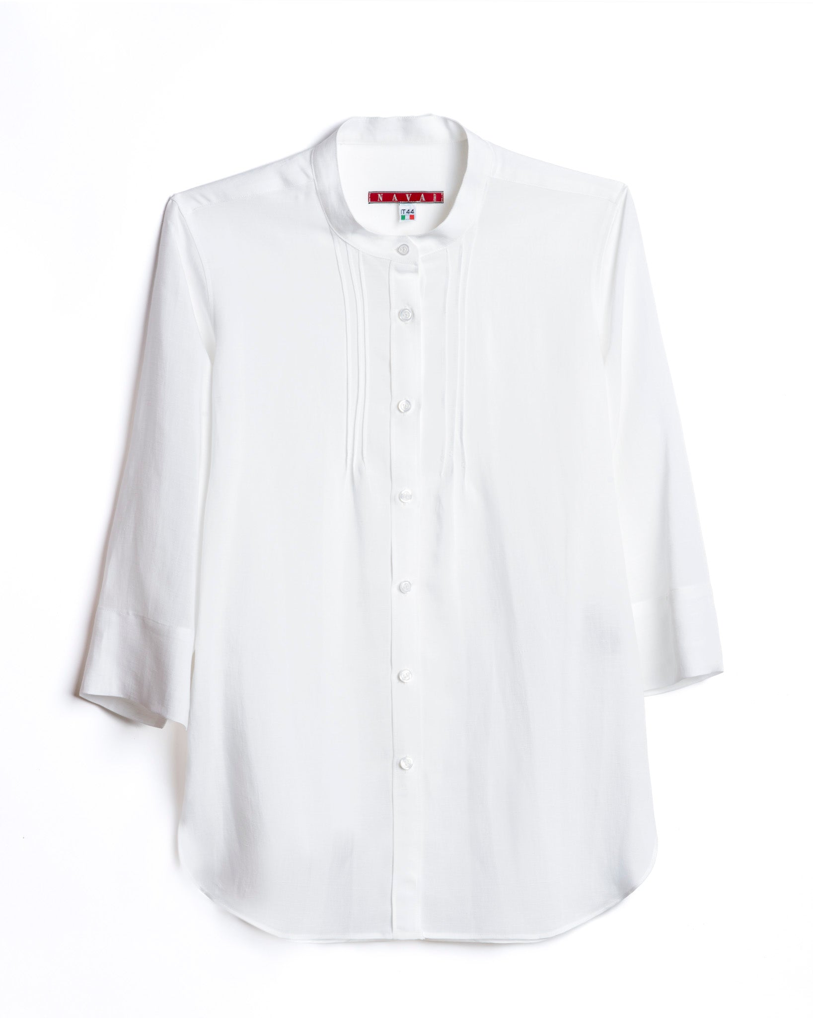 camicia donna misto lino bianco made in italy