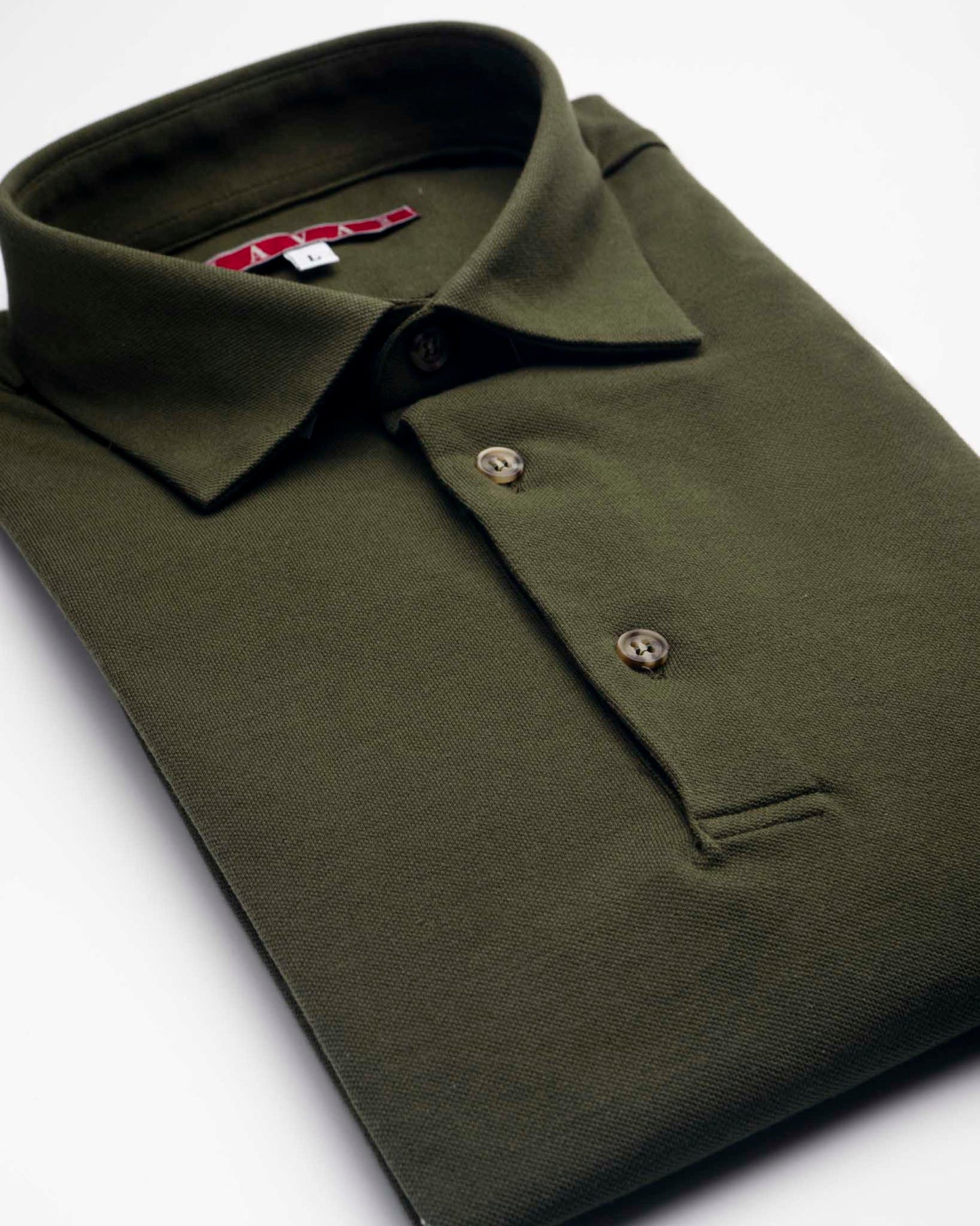 polo manica lunga in jersey di cotone leggero verde camo