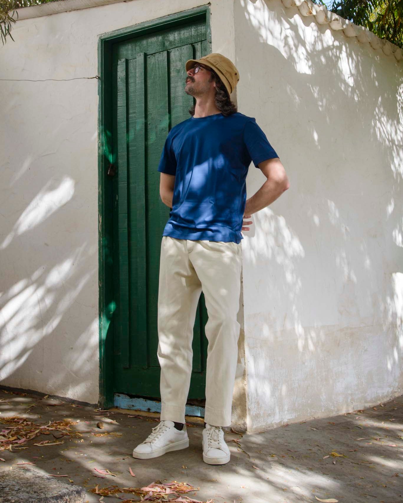 t-shirt blu in cotone made in brescia