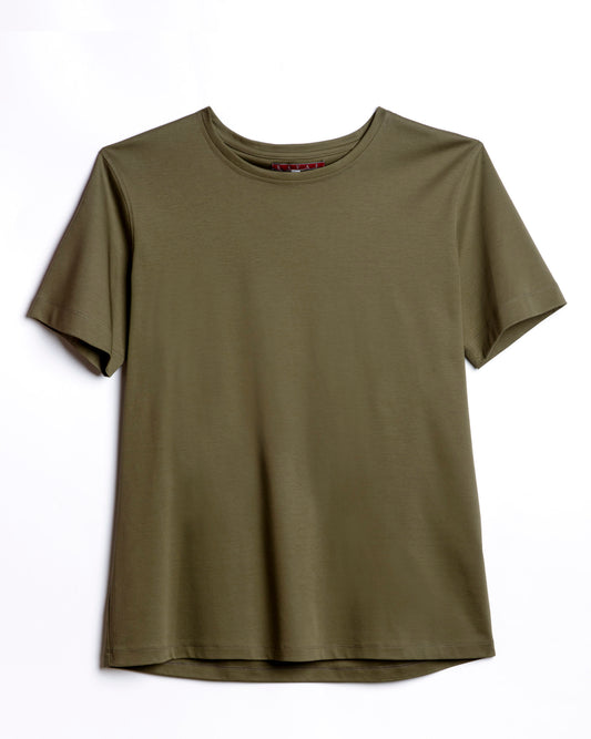 t-shirt verde militare in cotone