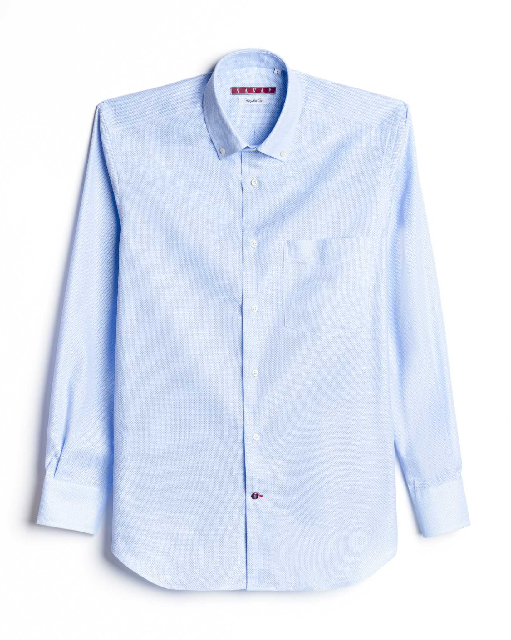 camicia uomo regular cotone giro inglese button down azzurro