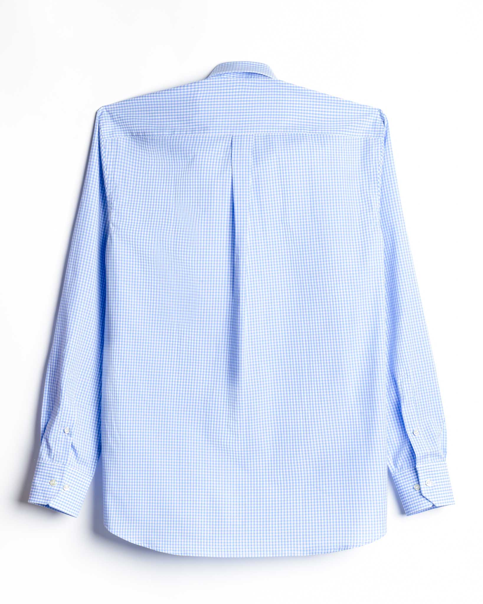 camicia uomo regular button down quadretto vichy azzurro