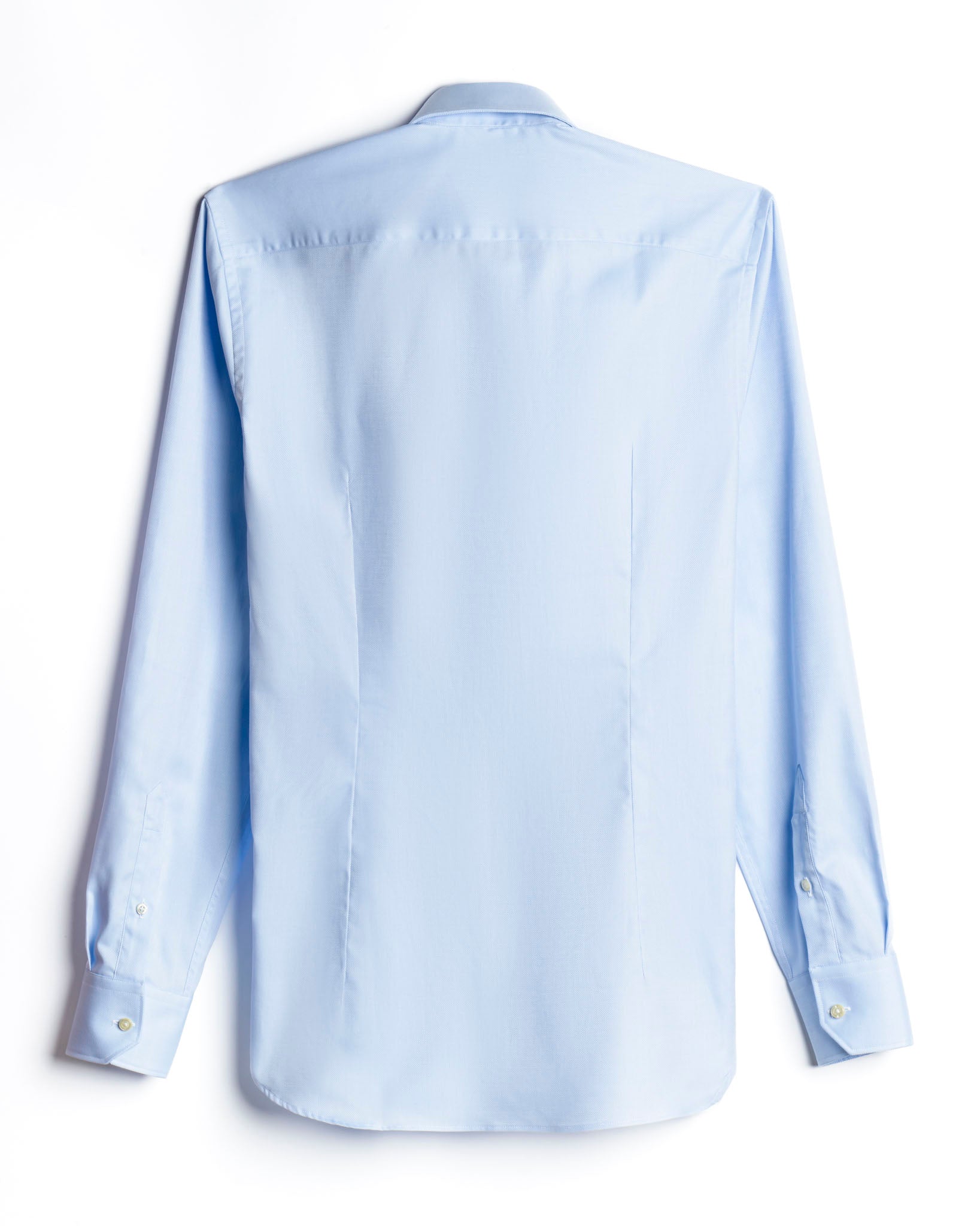 camicia da uomo slim con collo francese ampio in cotone oxford azzurro
