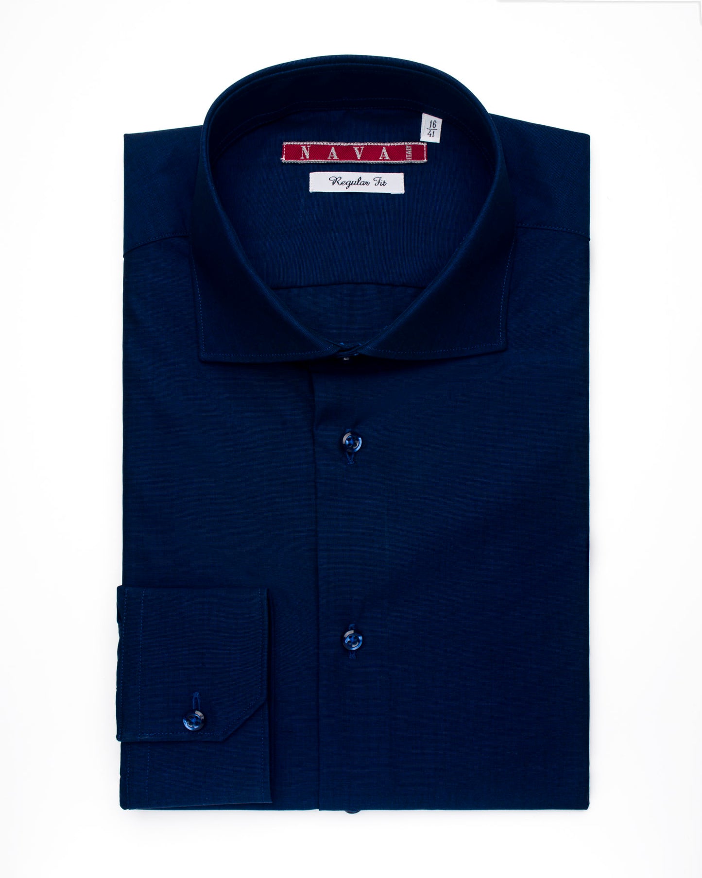 camicia da uomo regular blu scuro in cotone filafil resistente