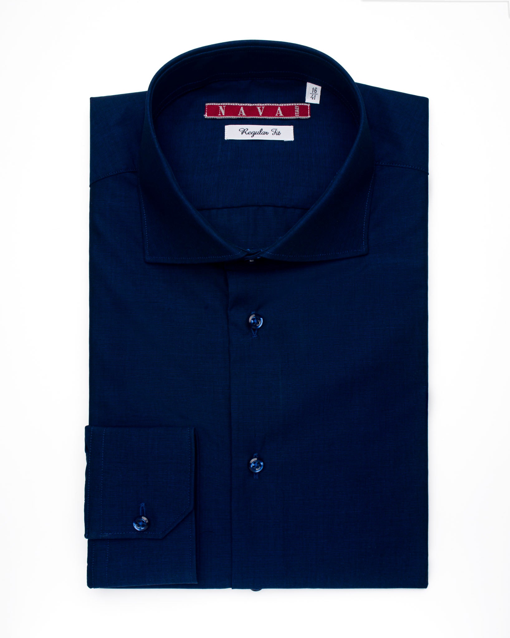 camicia da uomo regular blu scuro in cotone filafil resistente