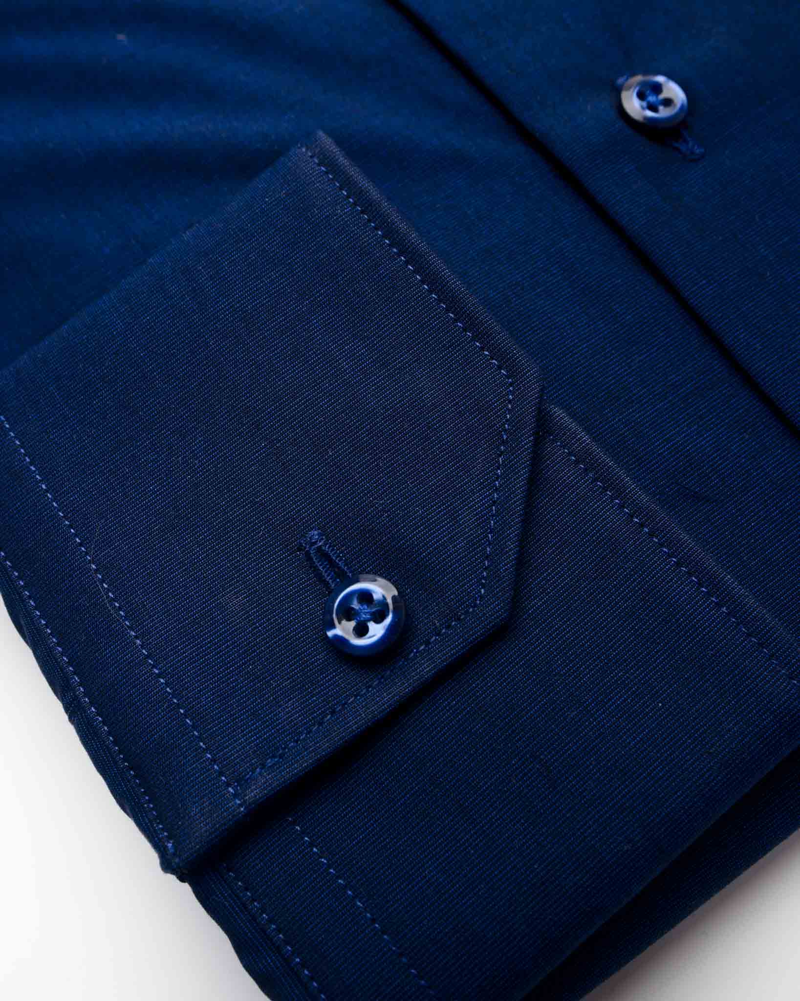 camicia da uomo regular blu scuro in cotone filafil resistente