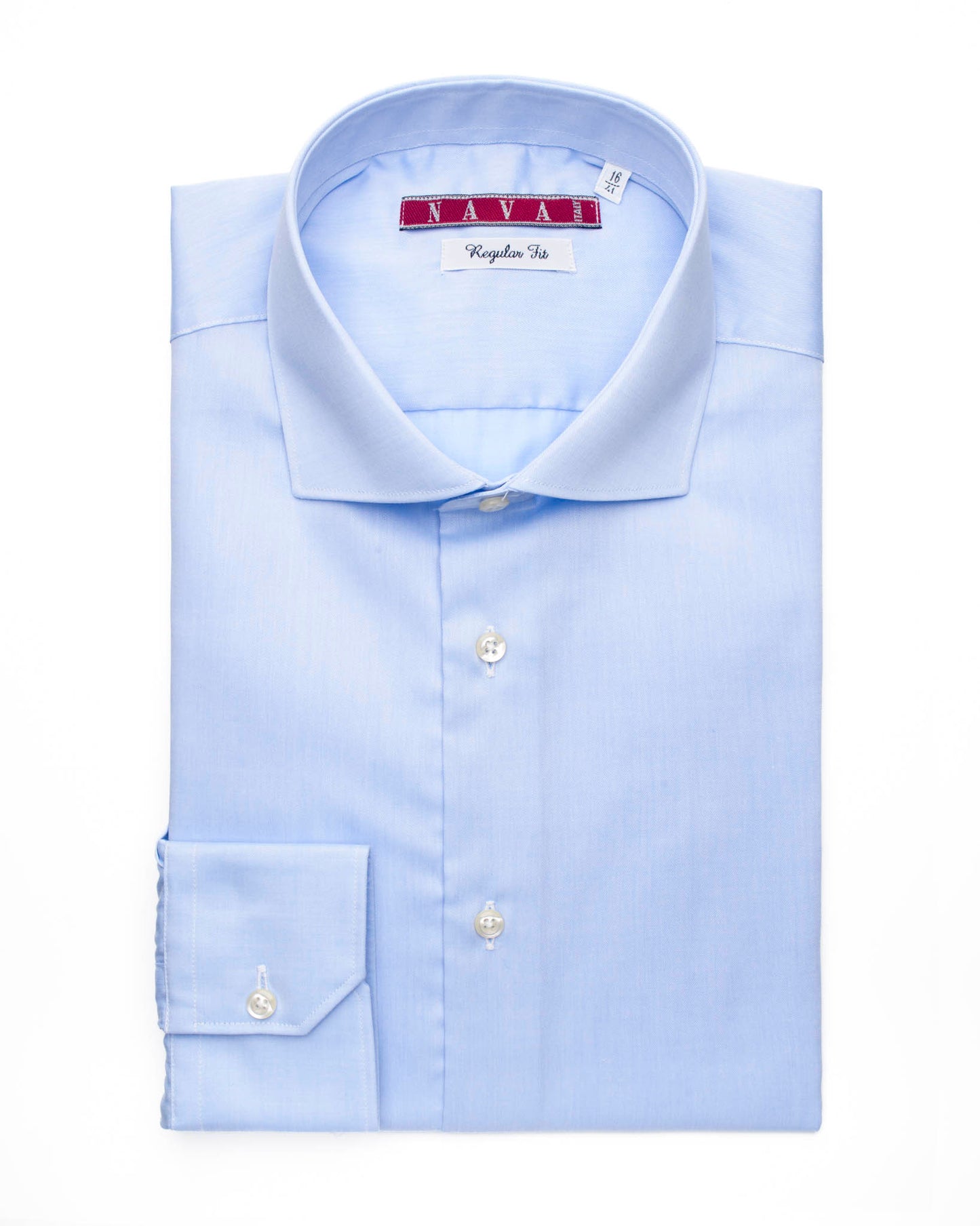 camicia uomo regular collo francese cotone no stiro twill azzurro