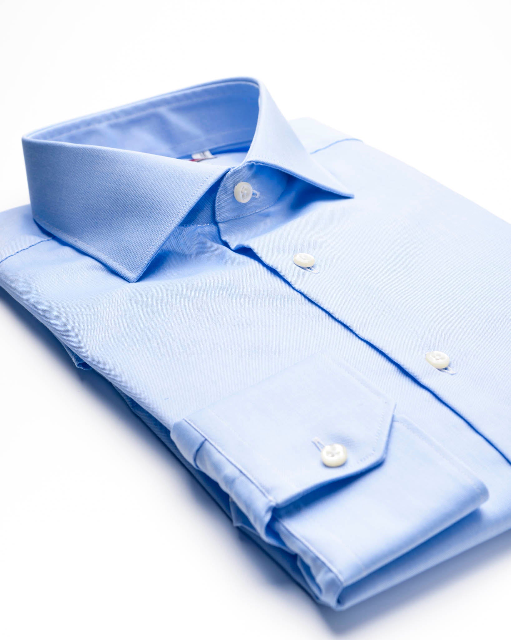 camicia uomo regular collo francese cotone no stiro pinpoint azzurro