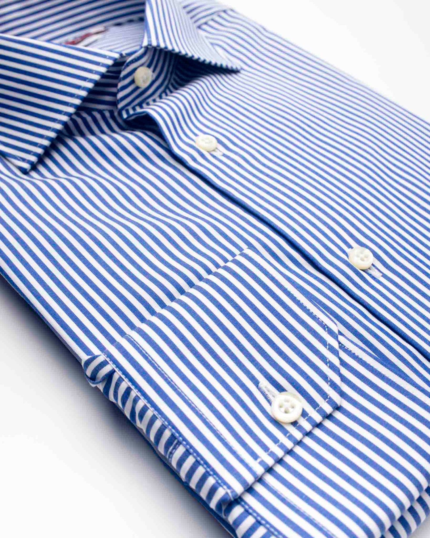 camicia uomo regular rigato blu francese cotone no stiro