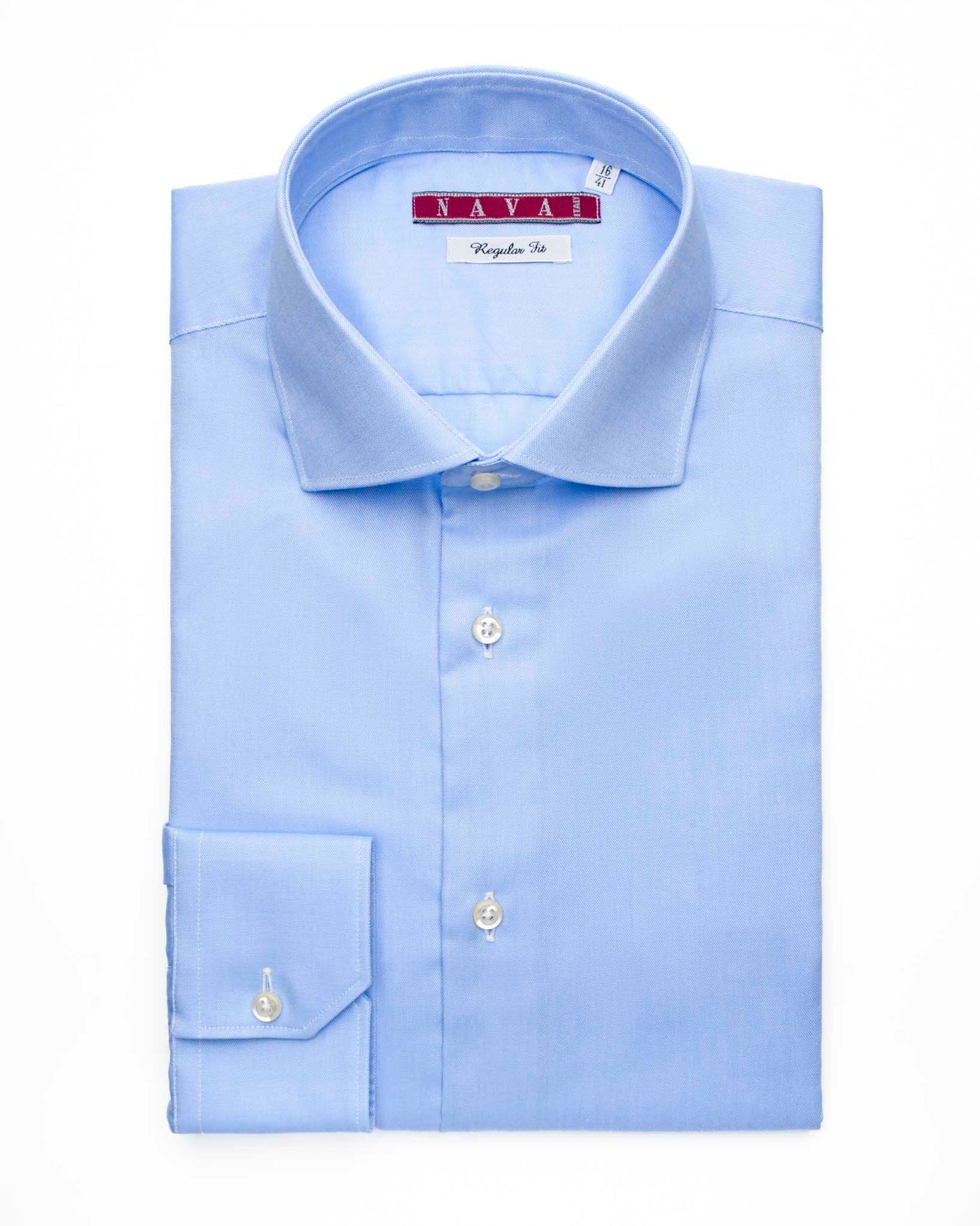 camicia uomo regular collo francese cotone no stiro pinpoint azzurro