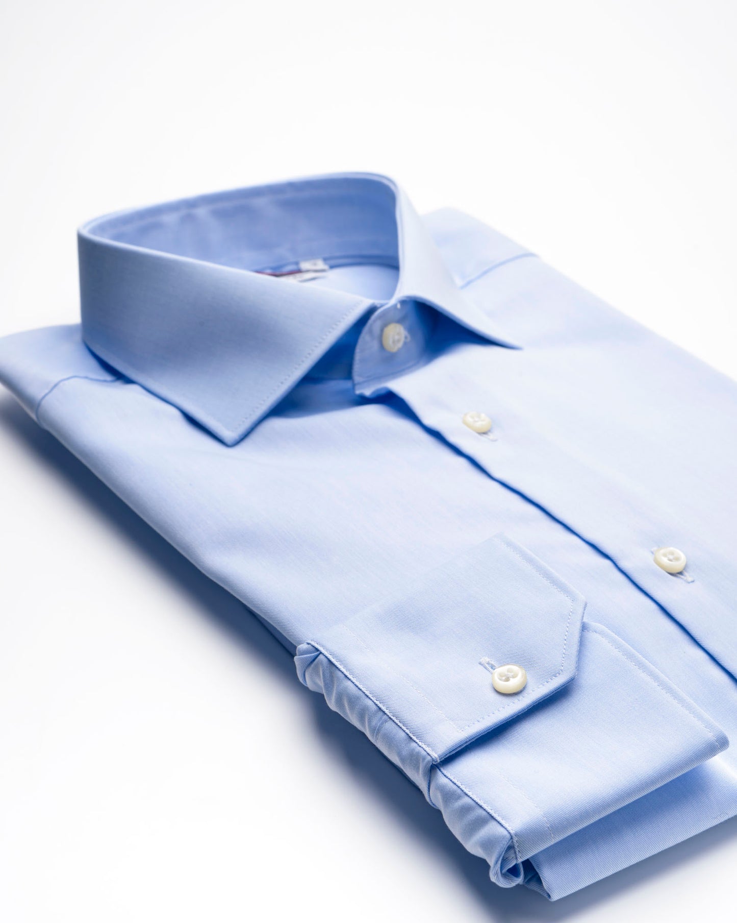 camicia uomo regular collo francese cotone no stiro twill azzurro