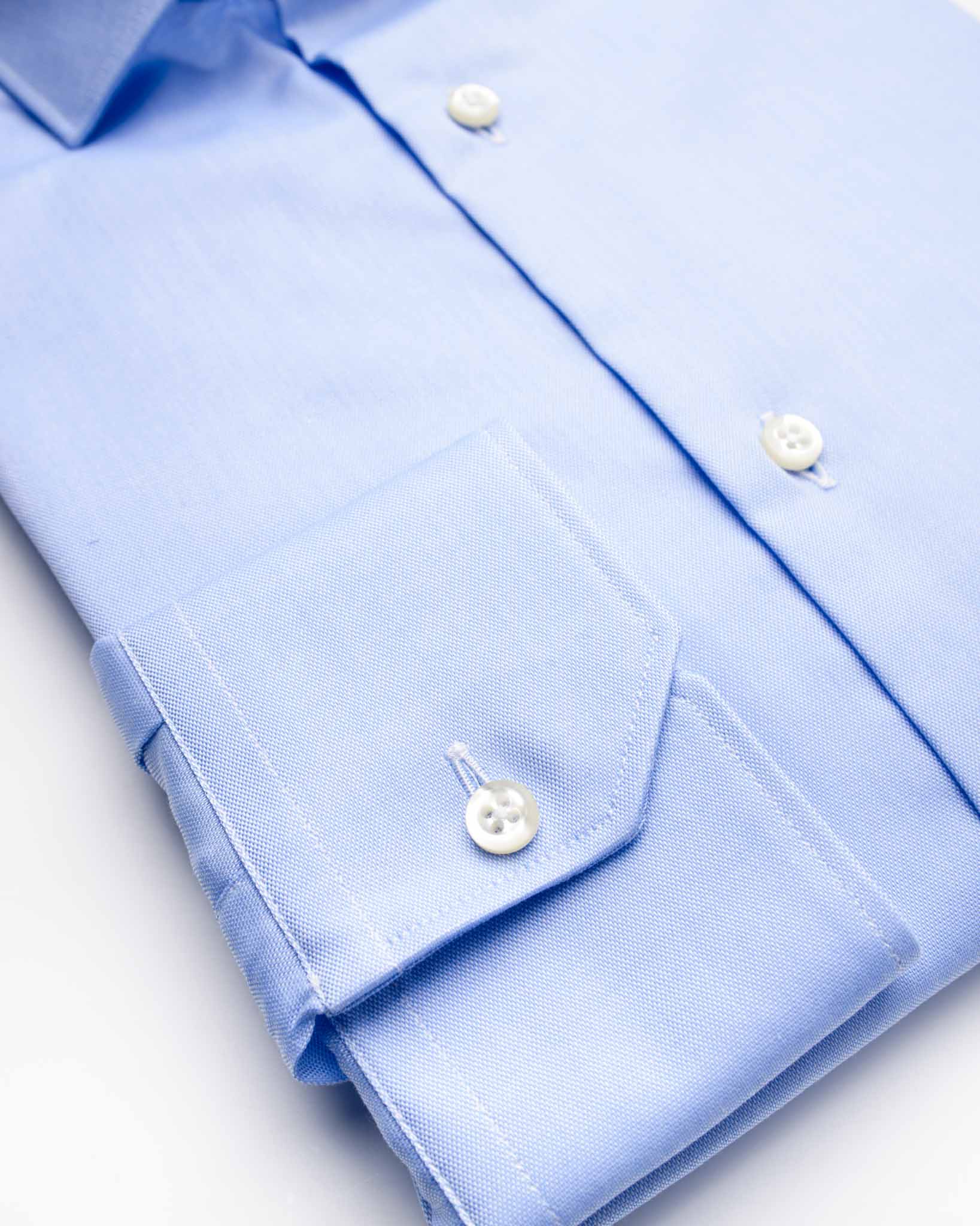 camicia uomo regular collo francese cotone no stiro pinpoint azzurro