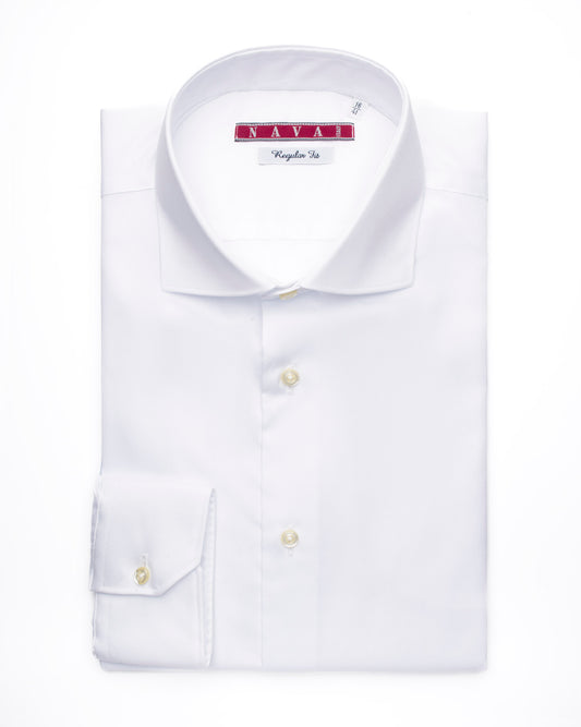 camicia uomo regular collo francese cotone no stiro pinpoint bianco
