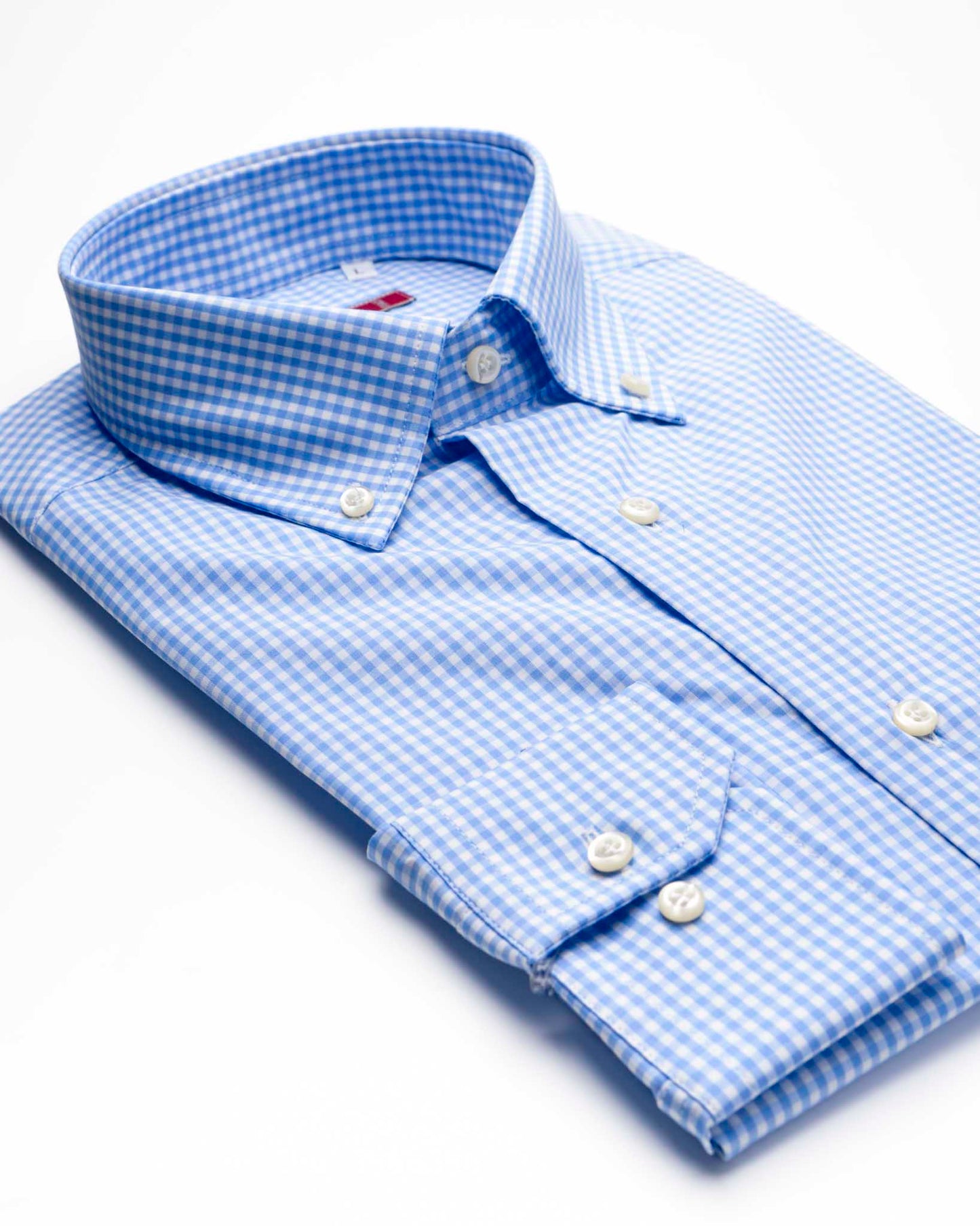 camicia uomo regular button down quadretto vichy azzurro