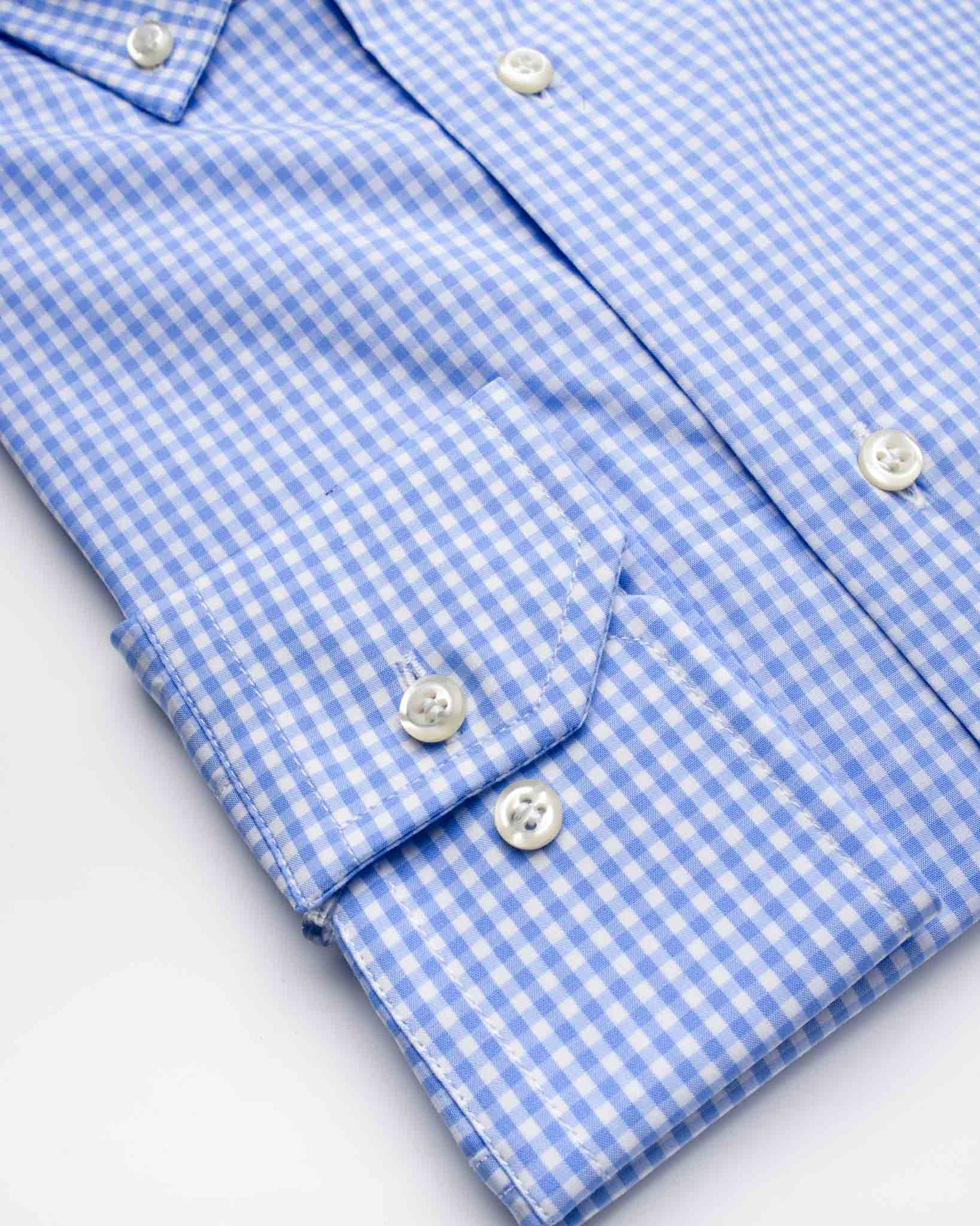 camicia uomo regular button down quadretto vichy azzurro