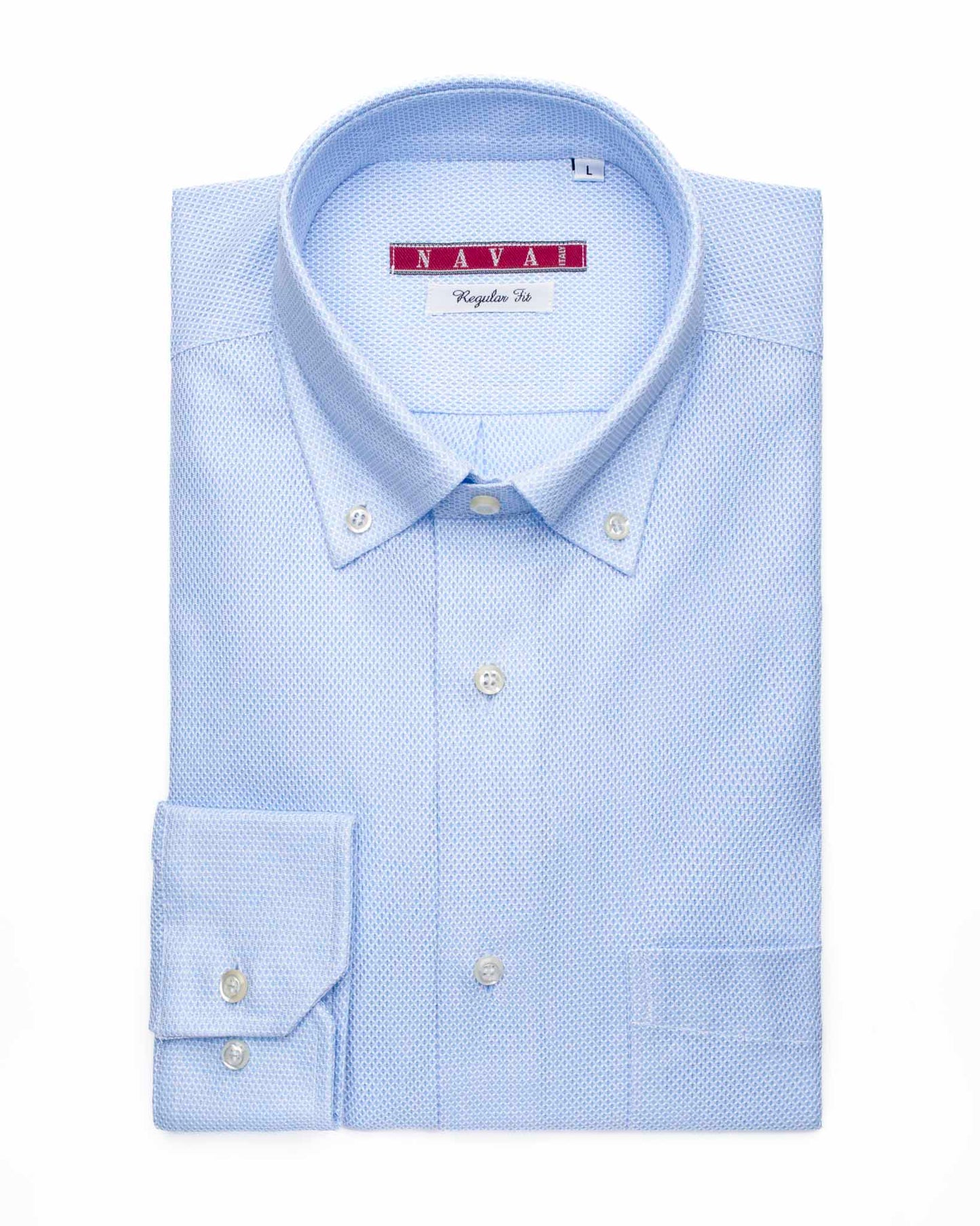 camicia uomo regular cotone giro inglese button down azzurro