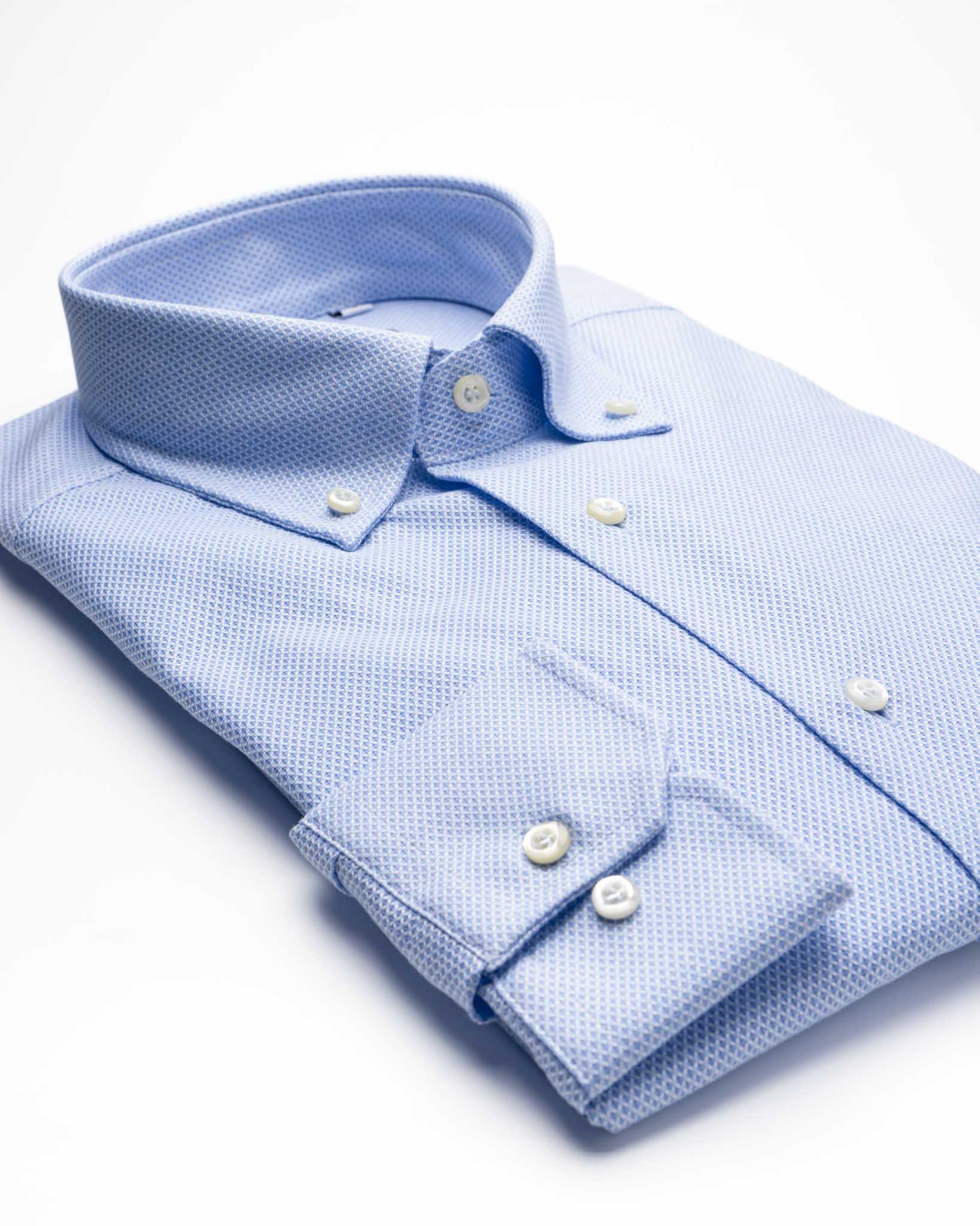 camicia uomo regular cotone giro inglese button down azzurro