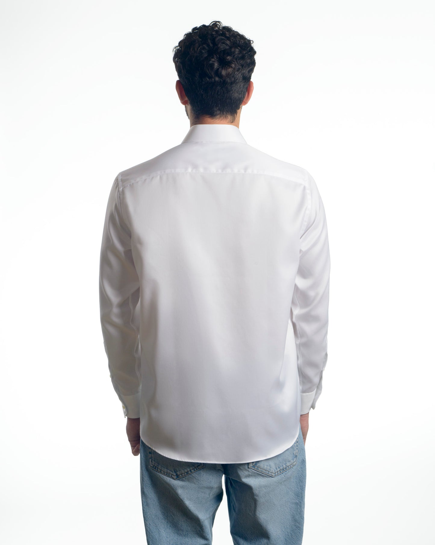 Schiena liscia camicia uomo regular NAPOLI in cotone Dobby fabbricata in Italia
